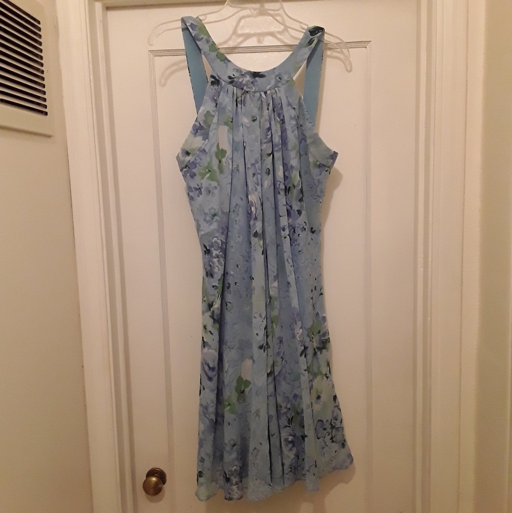SCARLETT NITE BLUE FLOWER PRINT SUNDRESS, SIZE 12